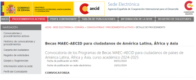 Le programme de bourses est proposé par l&#039;Agence espagnole de coopération internationale et de développement (AECID)