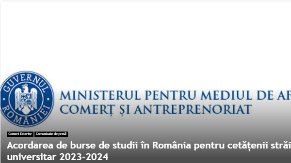 La Roumanie annonce l&#039;offre de 40 bourses destinées aux étudiants étrangers au titre de l&#039;année 2023-2024.