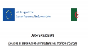 Appel à Candiature Bourses et études post-universitaires au Collège d’Europe