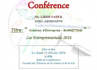 Conférence Entrepreneuriat du 30-01-2016