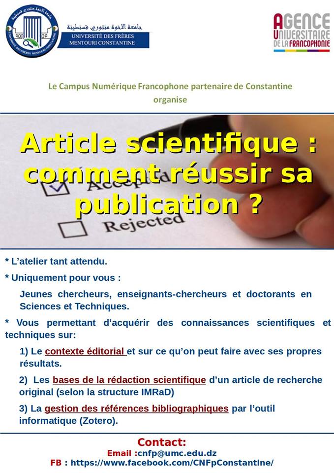 présentation article scientifique