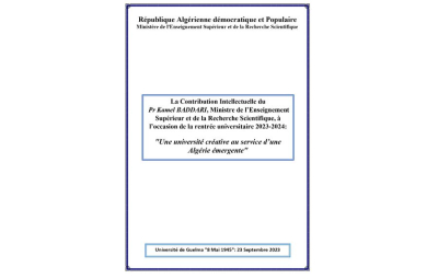 La Contribution Intellectuelle du  Pr Kamel BADDARI, Ministre de l’Enseignement Supérieur et de la Recherche Scientifique, à l’occasion de la rentrée universitaire 2023-2024: