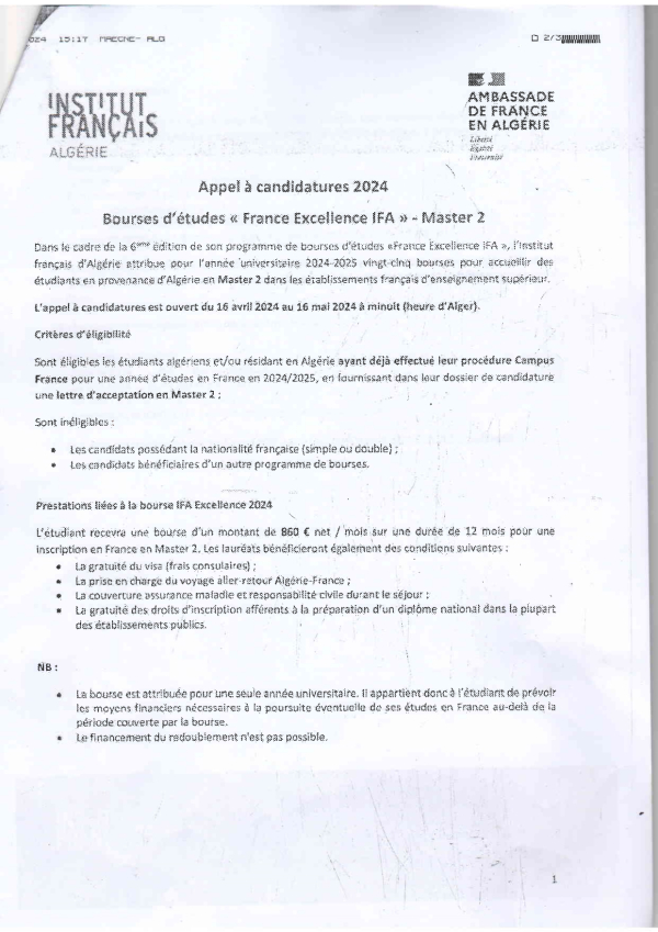 appel à candidatures 2024