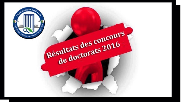 Résultats des concours de doctorats 2016 LMD