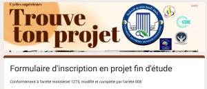 Inscriptions 2026 des porteurs de projets