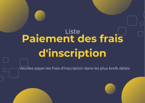 Paiement des frais d&#039;inscription