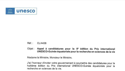 Appel à candidatures 2023 pour le Prix international UNESCO-Guinée équatoriale pour la recherche en sciences de la vie