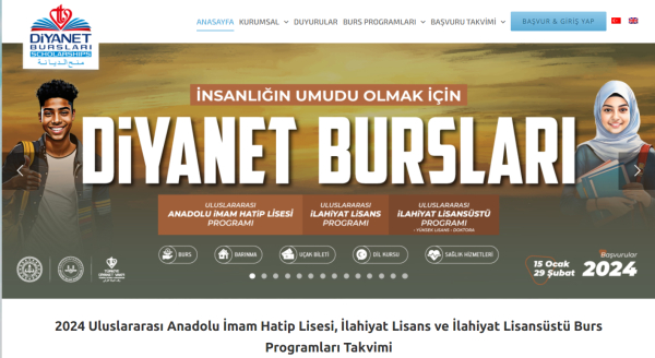 L&#039;institution turque &quot;Diyanet&quot; a annoncé l&#039;ouverture des candidatures pour son programme de bourses d&#039;études au profit des étudiants algériens