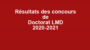 Résultats des concours de doctorats