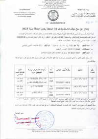 إعلان عن منح مؤقت للاستشارة رقم 04 المتعلقة بخدمة الفندقة لسنة 2023