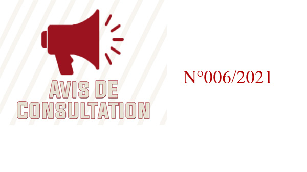 Avis de consultation N°006/2021