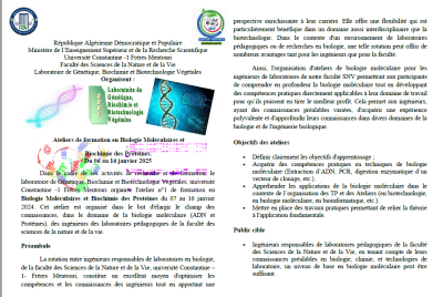 Ateliers Biomol Ingénieurs Fac SNV
