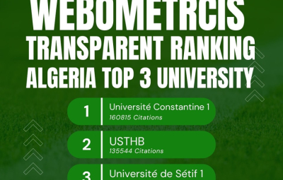 تصنيف ويبوميتركس جامعة قسنطينة 1 بعدد 160,815 استشهاد