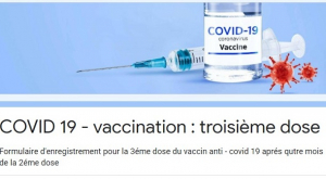 Rappel de la 3eme dose du vaccin anti - covid 19 aprés qutre mois de la 2eme dose