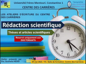 Atelier d&#039;écriture consacré à la rédaction scientifique