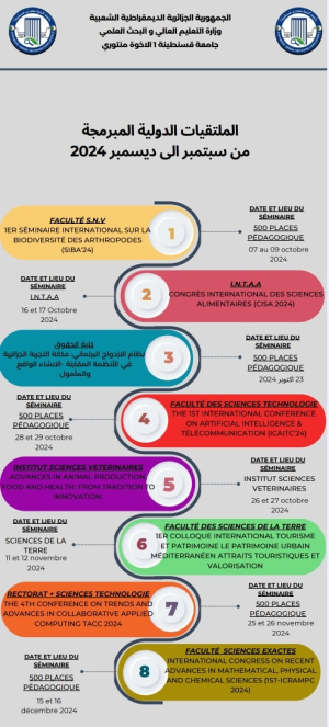 الملتقيات الدولية المبرمجة من سبتمبر إلى ديسمبر 2024