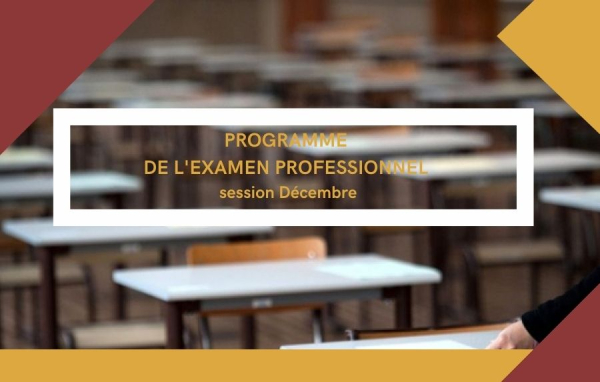 programme de l&#039;examen professionnel session décembre