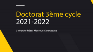 Doctorat au titre de l&#039;année 2021-2022.