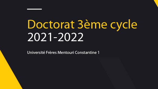 Doctorat au titre de l&#039;année 2021-2022.