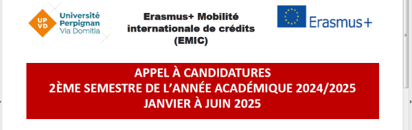 Mobilité Erasmus+ (ICM) à l&#039;Université Via Domitia Perpignan, France