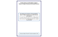 The Intellectual Contribution of Pr Kamel Baddari, Minister of Higher Education and Scientific Research,  on the Topic of:  